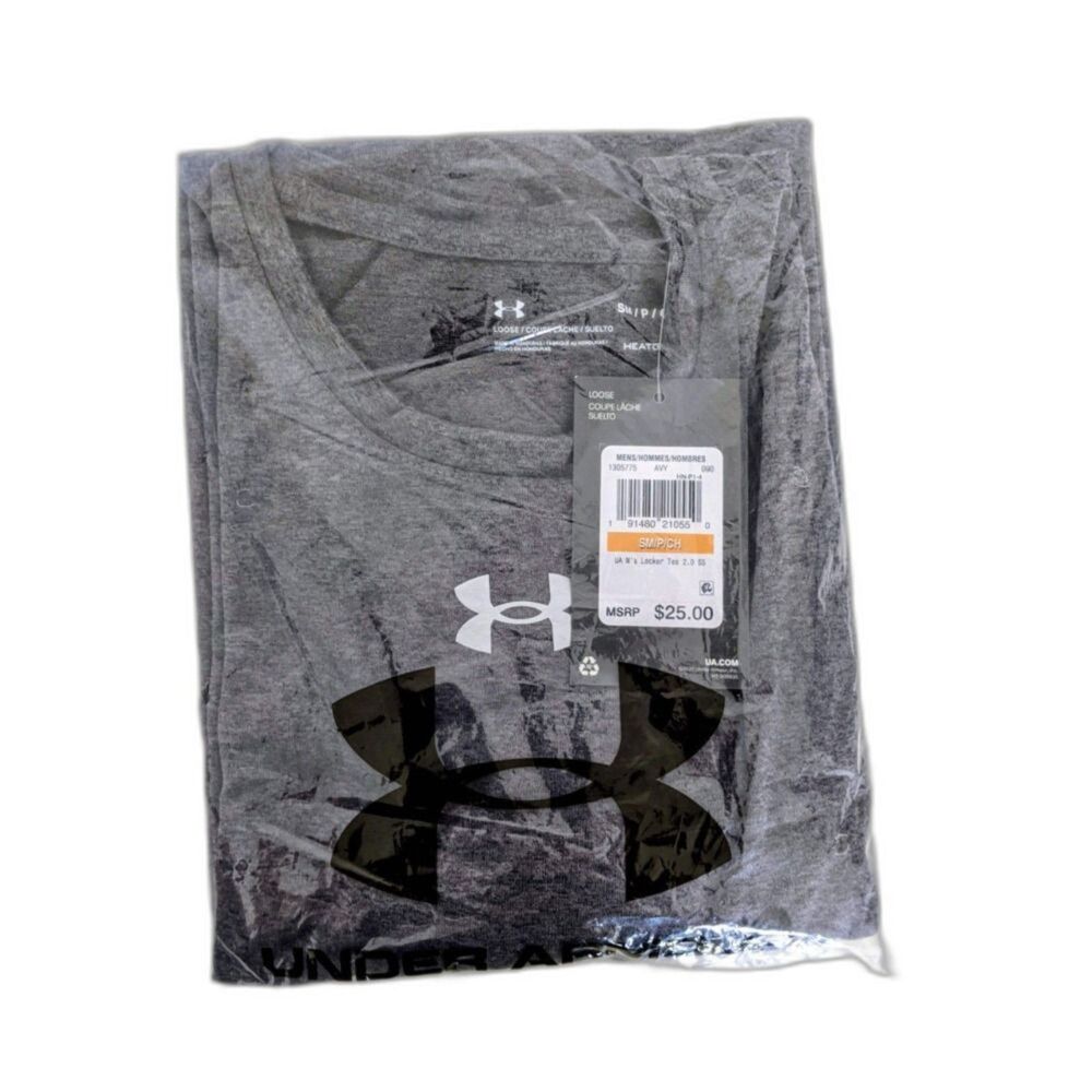 Men's Under Armour Dark Gray Performance Athletic T Shirt, Size L NWT
